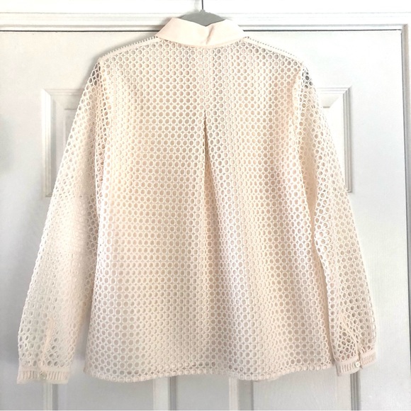 NWT Joie Merredin Mesh Crochet Blouse - Picture 7 of 16